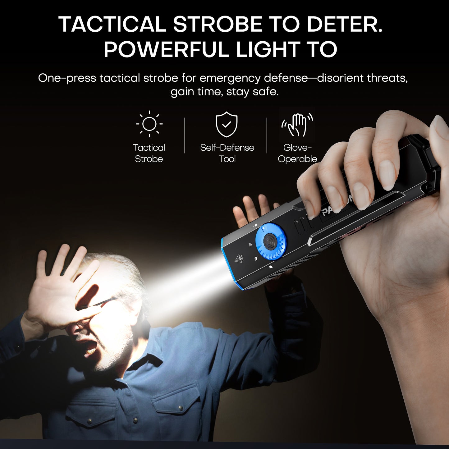 1500 Lumen Rechargeable EDC Flashlight with UV Light, Green Laser & Digital Display