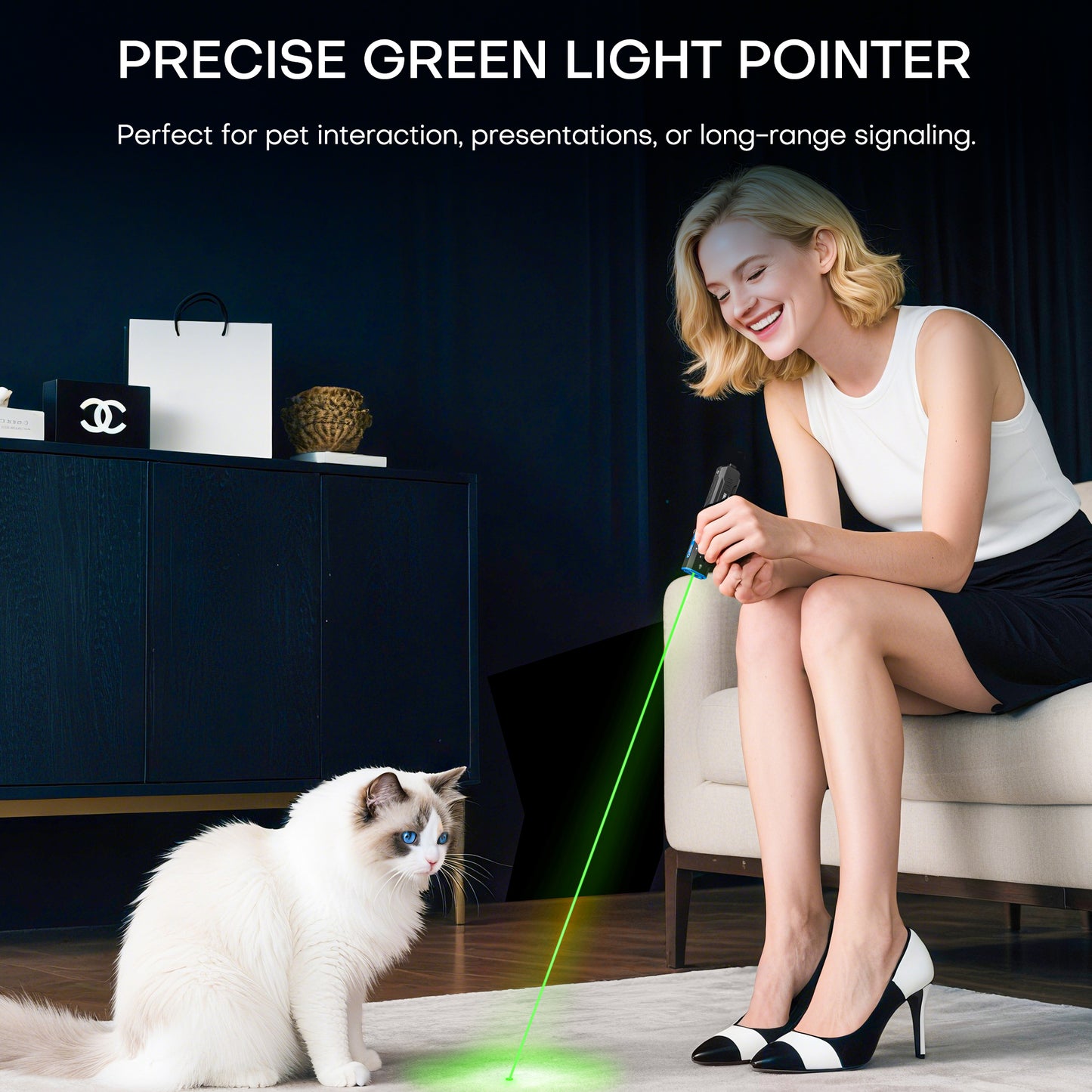 1500 Lumen Rechargeable EDC Flashlight with UV Light, Green Laser & Digital Display