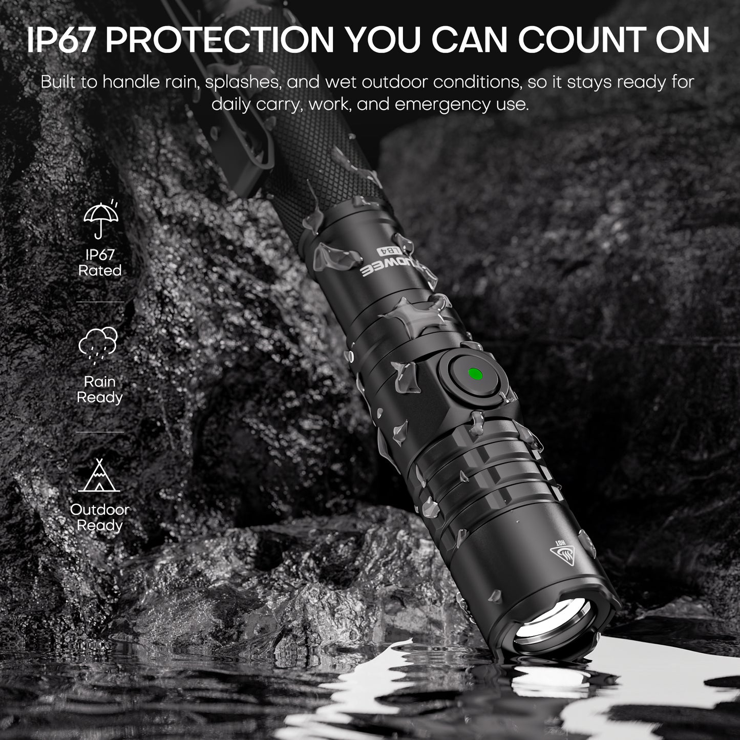 TUOWEE 1500LM Rechargeable Pen Flashlight – Dual Switch
