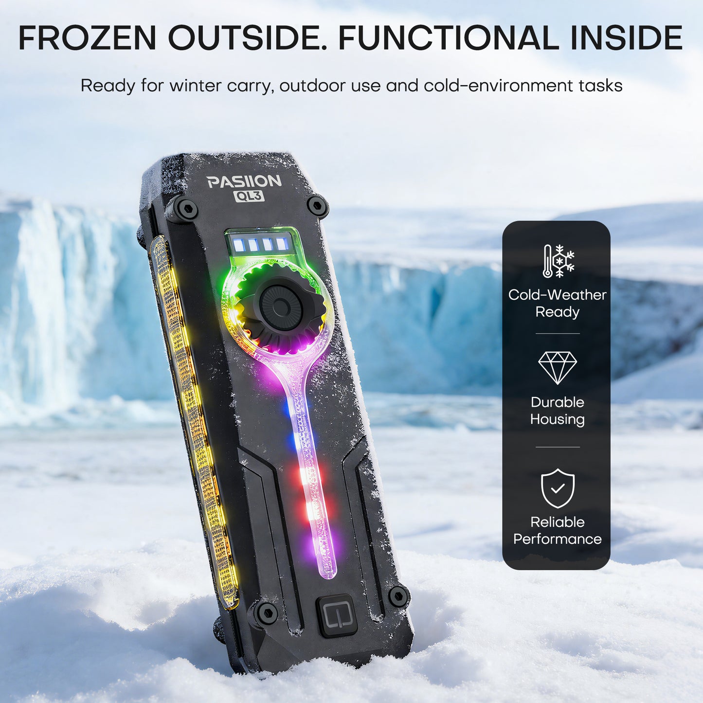 Rechargeable Flat EDC Flashlight with UV Light, RGB & Red Pointer