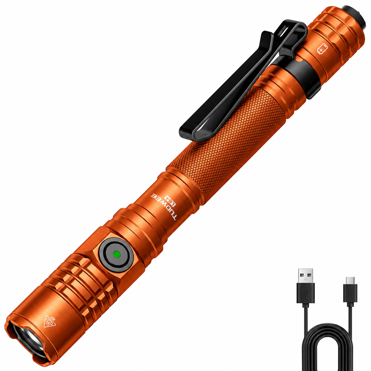 TUOWEE 1500LM Rechargeable Pen Flashlight – Dual Switch
