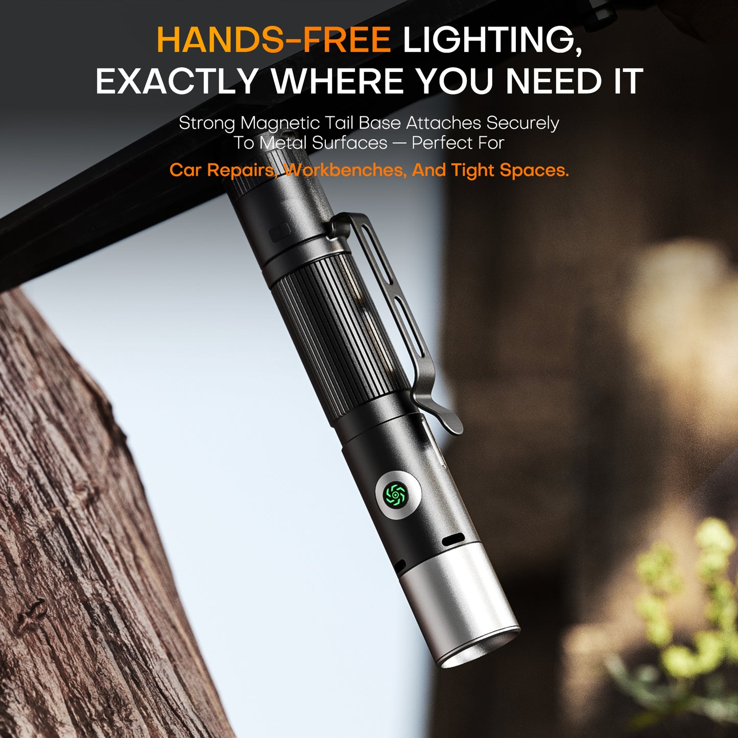 Rechargeable Small Flashlight 600 Lumens – 7-Mode Zoomable EDC Pocket Led Flashlight with Emergency Alarm, Multi-Color Side Lights, Magnetic Base, for Outdoor, Work, Home